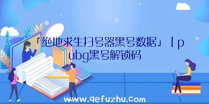 「绝地求生扫号器黑号数据」|pubg黑号解锁码